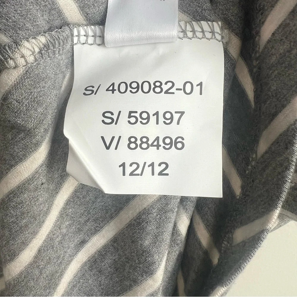 New Athleta Shark Bite Cinch Maxi Dress Gray Asymmetrical Striped Jersey Small - Picture 14 of 14
